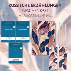 Russische Erzählungen Geschenkset - 3 Bücher (mit Audio-Online) + Marmorträume Schreibset Basics, m. 3 Beilage, m. 3 Buc - Gogol, Nikolai Wassiljewitsch;Puschkin, Alexander;Turgenew, Iwan