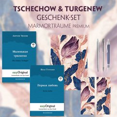 Tschechow & Turgenew Geschenkset - 2 Bücher (Hardcover mit Audio-Online) + Marmorträume Schreibset Premium, m. 2 Beilage - Tschechow, Anton Pawlowitsch;Turgenew, Iwan