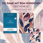 Die Dame mit dem Hündchen Geschenkset (Buch mit Audio-Online) + Marmorträume Schreibset Basics, m. 1 Beilage, m. 1 Buch