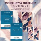 Tschechow & Turgenew Geschenkset - 2 Bücher (Softcover mit Audio-Online) + Marmorträume Schreibset Basics, m. 2 Beilage,