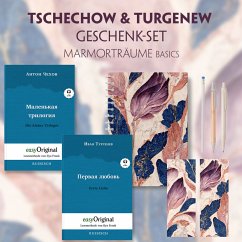 Tschechow & Turgenew Geschenkset - 2 Bücher (Softcover mit Audio-Online) + Marmorträume Schreibset Basics, m. 2 Beilage, - Tschechow, Anton Pawlowitsch;Turgenew, Iwan