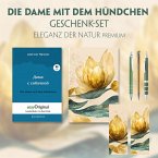 Die Dame mit dem Hündchen Geschenkset (Buch mit Audio-Online) + Eleganz der Natur Schreibset Premium, m. 1 Beilage, m. 1