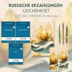 Russische Erzählungen Geschenkset - 3 Bücher (mit Audio-Online) + Eleganz der Natur Schreibset Premium, m. 3 Beilage, m.