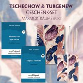 Tschechow & Turgenew Geschenkset - 2 Bücher (Hardcover mit Audio-Online) + Marmorträume Schreibset Basics, m. 2 Beilage,