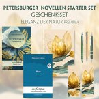Petersburger Novellen Starter-Paket Geschenkset - 2 Bücher (mit Audio-Online) + Eleganz der Natur Schreibset Premium, m.