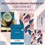 Erzählungen Belkins Starter-Paket Geschenkset - 2 Bücher (mit Audio-Online) + Marmorträume Schreibset Premium, m. 2 Beilage, m. 2 Buch