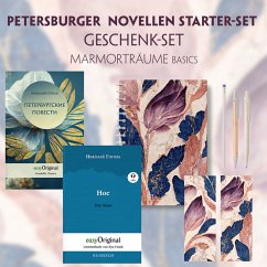 Petersburger Novellen Starter-Paket Geschenkset - 2 Bücher (mit Audio-Online) + Marmorträume Schreibset Basics, m. 2 Bei - Gogol, Nikolai Wassiljewitsch