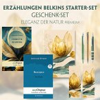 Erzählungen Belkins Starter-Paket Geschenkset - 2 Bücher (mit Audio-Online) + Eleganz der Natur Schreibset Premium, m. 2 Beilage, m. 2 Buch