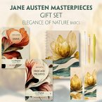 Jane Austen's Masterpieces (with audio-online) Readable Classics Geschenkset + Eleganz der Natur Schreibset Basics, m. 2