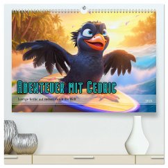 Abenteuer mit Cedric - Lustige Krähe auf Reisen durch die Welt (hochwertiger Premium Wandkalender 2024 DIN A2 quer), Kunstdruck in Hochglanz