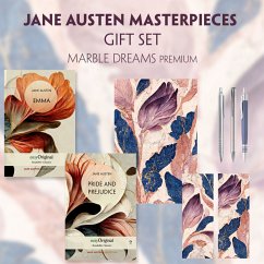 Jane Austen's Masterpieces (with audio-online) Readable Classics Geschenkset + Marmorträume Schreibset Premium, m. 2 Bei - Austen, Jane