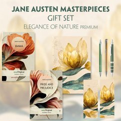 Jane Austen's Masterpieces (with audio-online) Readable Classics Geschenkset + Eleganz der Natur Schreibset Premium, m. - Austen, Jane