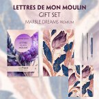 Lettres de mon Moulin (with audio-online) Readable Classics Geschenkset + Marmorträume Schreibset Premium, m. 1 Beilage,