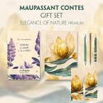 Contes du jour et de la nuit (with audio-online) Readable Classics Geschenkset + Eleganz der Natur Schreibset Premium, m