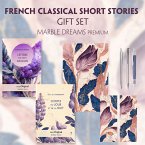 French Classical Short Stories (with audio-online) Readable Classics Geschenkset + Marmorträume Schreibset Premium, m. 2