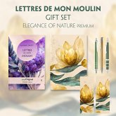 Lettres de mon Moulin (with audio-online) Readable Classics Geschenkset + Eleganz der Natur Schreibset Premium, m. 1 Bei