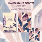 Contes du jour et de la nuit (with audio-online) Readable Classics Geschenkset + Marmorträume Schreibset Premium, m. 1 B
