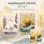 Contes du jour et de la nuit (with audio-online) Readable Classics Geschenkset + Eleganz der Natur Schreibset Basics, m.