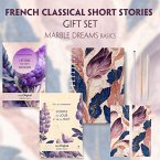 French Classical Short Stories (with audio-online) Readable Classics Geschenkset + Marmorträume Schreibset Basics, m. 2