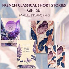 French Classical Short Stories (with audio-online) Readable Classics Geschenkset + Marmorträume Schreibset Basics, m. 2 - Maupassant, Guy de;Daudet, Alphonse