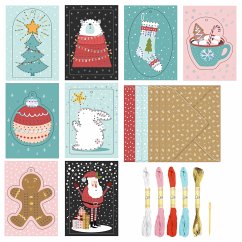URSUS Sticken Stickkarten Set, Weihnachten, Grußkarten A6 zum Besticken URSUS Sticken Stickkarten Set, Weihnachten, Grußkarten A6 zum Besticken