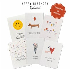 KEITCARDS Geburtstagskarten, handgezeichnete Postkarten, 6er Set