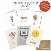 KEITCARDS Geburtstagskarten mixed Set - 3 Postkarten und 3 Klappkarten