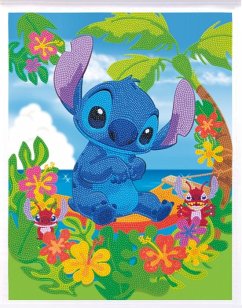 Craft Buddy CAS-DNY901L - Crystal Art Scroll, Disney Lilo & Stitch, Motiv: Stitch, Scrollbild 35x45cm, Kristallkunst-Bastelset