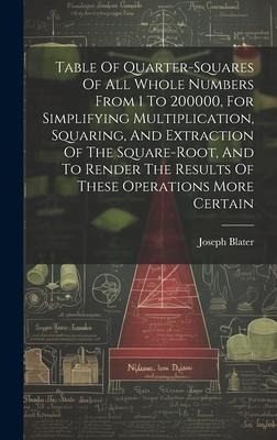 Table Of Quarter-squares Of All Whole Numbers From 1 To 200000, For Simplifying Multiplication, Squaring, And Extraction Of The Square-root, And To Render The Results Of These Operations More Certain