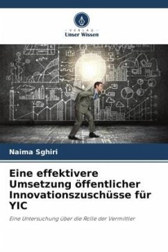 Eine effektivere Umsetzung öffentlicher Innovationszuschüsse für YIC - Sghiri, Naima