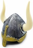 BestSaller 1427 - Wikingerhelm für Kinder, Ritterhelm mit abnehmbaren Hörnern, Silber/Gold