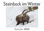 Steinbock im Winter (Wandkalender 2024, Kalender DIN A4 quer, Monatskalender im Querformat mit Kalendarium, Das perfekte Geschenk)