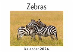 Zebras (Wandkalender 2024, Kalender DIN A4 quer, Monatskalender im Querformat mit Kalendarium, Das perfekte Geschenk) - Müller, Anna