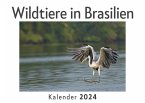 Wildtiere in Brasilien (Wandkalender 2024, Kalender DIN A4 quer, Monatskalender im Querformat mit Kalendarium, Das perfekte Geschenk)