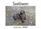 Seelöwen (Wandkalender 2024, Kalender DIN A4 quer, Monatskalender im Querformat mit Kalendarium, Das perfekte Geschenk)