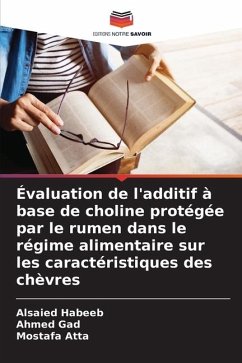 Évaluation de l'additif à base de choline protégée par le rumen dans le régime alimentaire sur les caractéristiques des chèvres - Habeeb, Alsaied;Gad, Ahmed;Atta, Mostafa