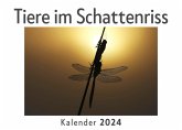 Tiere im Schattenriss (Wandkalender 2024, Kalender DIN A4 quer, Monatskalender im Querformat mit Kalendarium, Das perfekte Geschenk)