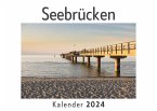Seebrücken (Wandkalender 2024, Kalender DIN A4 quer, Monatskalender im Querformat mit Kalendarium, Das perfekte Geschenk)