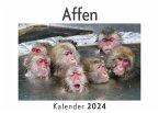 Affen (Wandkalender 2024, Kalender DIN A4 quer, Monatskalender im Querformat mit Kalendarium, Das perfekte Geschenk)