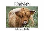 Rindvieh (Wandkalender 2024, Kalender DIN A4 quer, Monatskalender im Querformat mit Kalendarium, Das perfekte Geschenk)