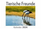 Tierische Freunde (Wandkalender 2024, Kalender DIN A4 quer, Monatskalender im Querformat mit Kalendarium, Das perfekte Geschenk)