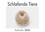 Schlafende Tiere (Wandkalender 2024, Kalender DIN A4 quer, Monatskalender im Querformat mit Kalendarium, Das perfekte Geschenk)