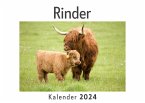 Rinder (Wandkalender 2024, Kalender DIN A4 quer, Monatskalender im Querformat mit Kalendarium, Das perfekte Geschenk)