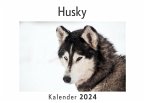 Husky (Wandkalender 2024, Kalender DIN A4 quer, Monatskalender im Querformat mit Kalendarium, Das perfekte Geschenk)