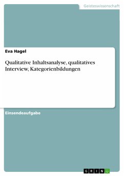 Qualitative Inhaltsanalyse, qualitatives Interview, Kategorienbildungen (eBook, PDF) - Hagel, Eva