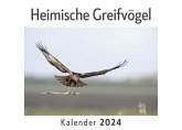 Heimische Greifvögel (Wandkalender 2024, Kalender DIN A4 quer, Monatskalender im Querformat mit Kalendarium, Das perfekte Geschenk)