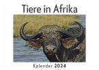 Tiere in Afrika (Wandkalender 2024, Kalender DIN A4 quer, Monatskalender im Querformat mit Kalendarium, Das perfekte Geschenk)