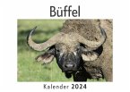 Büffel (Wandkalender 2024, Kalender DIN A4 quer, Monatskalender im Querformat mit Kalendarium, Das perfekte Geschenk)