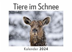 Cover Tiere im Schnee (Wandkalender 2024, Kalender DIN A4 quer, Monatskalender im Querformat mit Kalendarium, Das perfekte Geschenk)