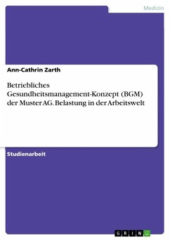 Betriebliches Gesundheitsmanagement-Konzept (BGM) der Muster AG. Belastung in der Arbeitswelt - Zarth, Ann-Cathrin
